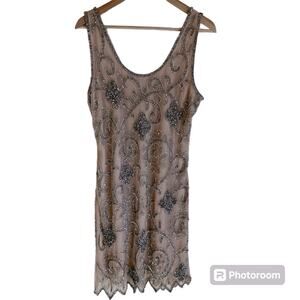 Prelude women’s dress size‎ 10 cream colored sequins